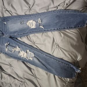 American Eagle Outfitters Blue Skinny Jeans Distressed